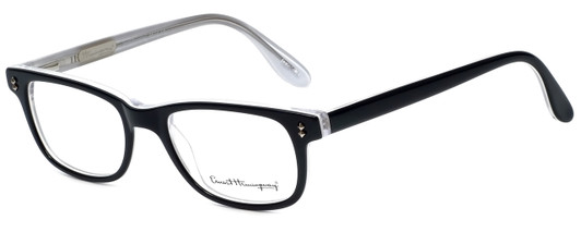 Profile View of Ernest Hemingway Designer Blue Light Blocking Glasses H4617 in Black-Clear 52mm