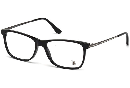 Profile View of Tod's Designer Blue Light Blocking Glasses TO5134-001 in Black 54mm Square 54mm