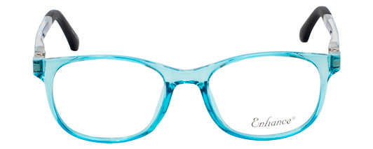 Front View of NY Eye Enhance Kids Designer Blue Light Glasses EN4132 46mm Crystal Blue/Black