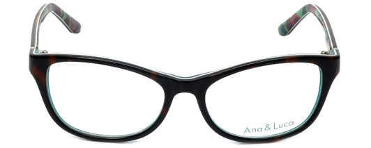 Front View of Ana & Luca Designer Progressive Lens Blue Light Glasses Silvia in Tortoise 52mm