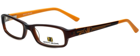 Profile View of Body Glove Designer Progressive Lens Blue Light Glasses BB128 in Brown KIDS SIZE