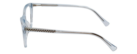 Side View of Vivid Designer Progressive Blue Light Glasses 886 Shiny Light Blue Acetate 53mm