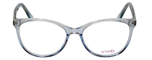 Front View of Vivid Designer Progressive Blue Light Glasses Splash 75 Ladies Blue Sparkle 52mm