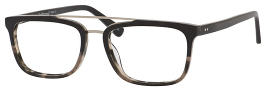 Profile View of Ernest Hemingway H4825 Unisex Progressive Blue Light Glasses Black/Amber 54 mm
