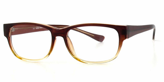 Profile View of Calabria Soho by Vivid 1007 Designer Progressive Blue Light Glasses in Brown