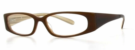 Profile View of Calabria Vivid 737 Designer Progressive Lens Blue Light Glasses Mocha Women Oval