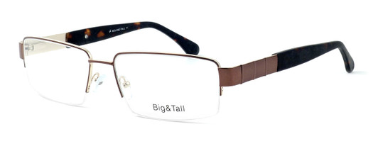 Profile View of Calabria Optical Designer Progressive Blue Light Glasses Big&Tall Style 11 Brown