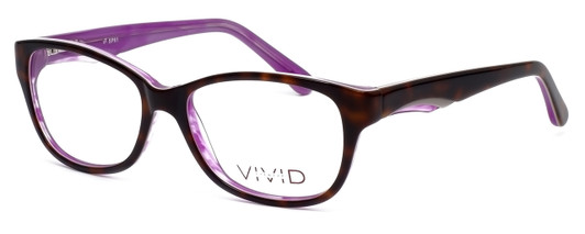 Profile View of Calabria Splash SP61 Designer Progressive Lens Blue Light Glasses in Demi-Purple