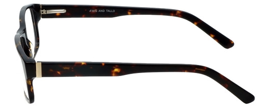 Side View of Big&Tall Designer Progressive Blue Light Glasses 3 in Dark Tortoise Acetate 60mm