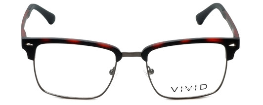 Front View of Calabria Viv Designer Progressive Blue Light Glasses Vivid-257 in Demi Red 52mm