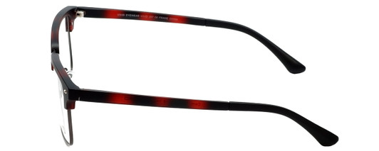 Profile View of Calabria Viv Designer Progressive Blue Light Glasses Vivid-257 in Demi Red 52mm