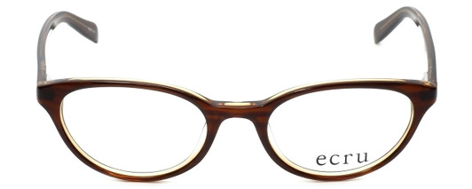 Front View of Ecru Designer Progressive Lens Blue Light Glasses Daltrey-004 in Brown 50mm