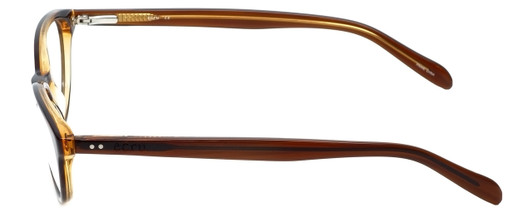 Side View of Ecru Designer Progressive Lens Blue Light Glasses Daltrey-004 in Brown 50mm