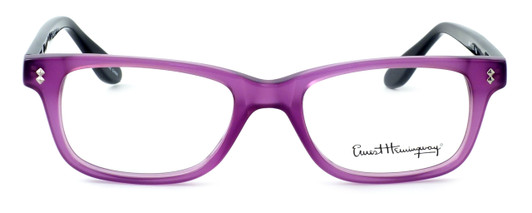 Profile View of Ernest Hemingway Designer Blue Light Glasses H4617 (Small) in Purple-Black 48mm
