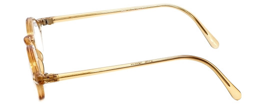 Side View of Calabria 4365 Oval Designer Progressive Blue Light Glasses Champagne Gold 42 mm