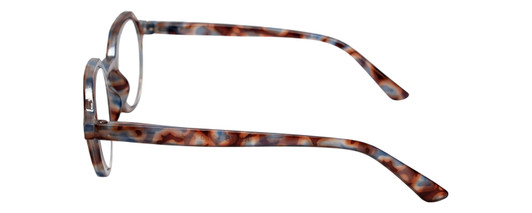 Side View of Calabria Elite Designer Blue Light Glasses Hexagon R207 46 mm Demi Tortoise Blue