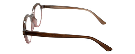Side View of Calabria Elite Designer Blue Light Block Glasses Hexagon Round R207 46 mm in Red