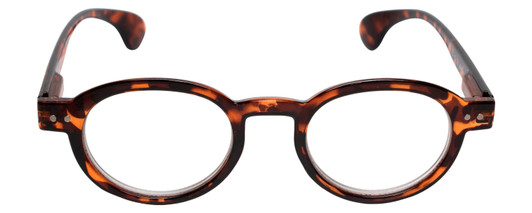Front View of Calabria Elite Designer Blue Light Glasses R217 Professor Type 46 mm in Tortoise