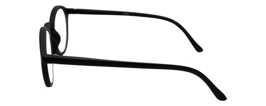 Side View of Calabria Elite Lady Designer Blue Light Blocking Glasses ZT1662 Round Black 48mm