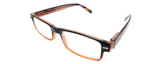 Profile View of Calabria Jordan 2 Rectangular Designer Blue Light Glasses 50mm Rad Whiskey Brown