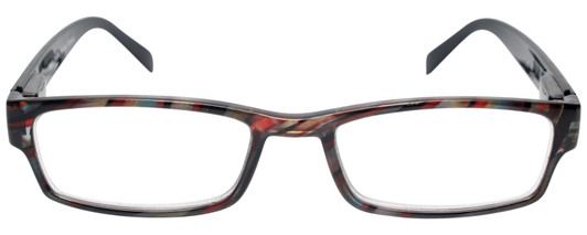Front View of Calabria Mira Square Designer Blue Light Blocking Glasses 50mm Swirl Multi-Color