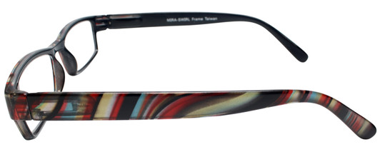 Side View of Calabria Mira Square Designer Blue Light Blocking Glasses 50mm Swirl Multi-Color