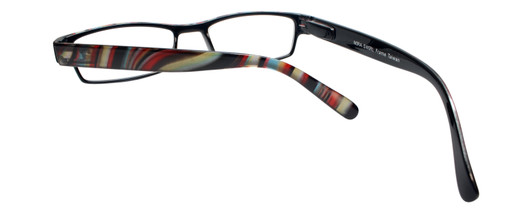 Close Up View of Calabria Mira Square Designer Blue Light Blocking Glasses 50mm Swirl Multi-Color
