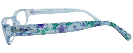 Side View of Calabria Dora Round&Oval Designer Blue Light Blocking Glasses 50 mm in Blueberry