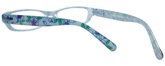 Close Up View of Calabria Dora Round&Oval Designer Blue Light Blocking Glasses 50 mm in Blueberry
