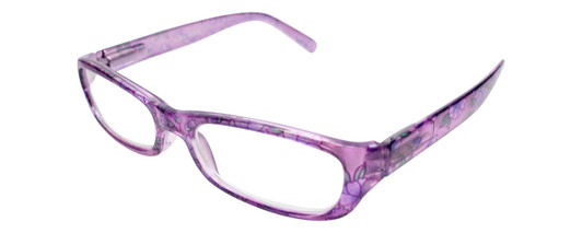 Profile View of Calabria Dora Round&Oval Designer Blue Light Block Glasses 50 mm in Grape Purple