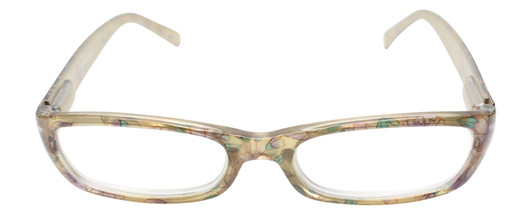 Front View of Calabria Dora Round&Oval Designer Blue Light Block Glasses 50 mm in Lemon Yellow