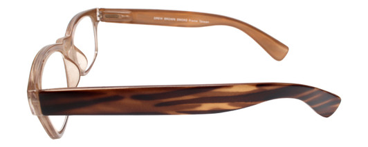 Side View of Calabria Drew Square Designer Progressive Blue Light Glasses 48mm in Brown Smoke