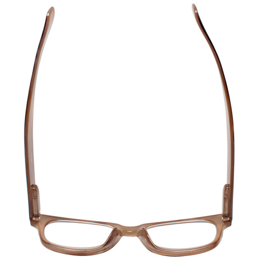 Top View of Calabria Drew Square Designer Progressive Blue Light Glasses 48mm in Brown Smoke