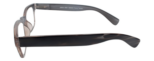 Side View of Calabria Drew Ladies Square Designer Blue Light Blocking Glasses 48mm Grey Smoke