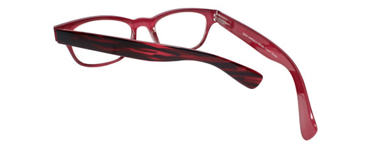 Close Up View of Calabria Drew Square Designer Progressive Blue Light Glasses 48 mm Marsala Smoke