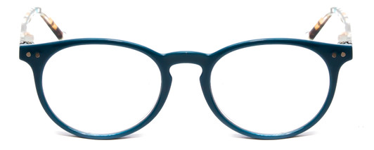 Front View of Calabria MDR8003 Designer Progressive Lens Prescription Rx Eyeglasses in Teal Green Crystal Spot Unisex Oval Full Rim Acetate 47 mm