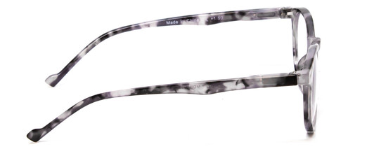 Side View of Calabria MDR8003 Designer Blue Light Blocking Eyeglasses in Grey Tortoise Black Unisex Oval Full Rim Acetate 47 mm