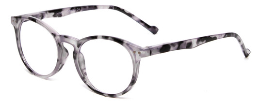 Profile View of Calabria MDR8003 Designer Progressive Lens Blue Light Blocking Eyeglasses in Grey Tortoise Black Unisex Oval Full Rim Acetate 47 mm