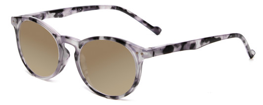 Profile View of Calabria MDR8003 Designer Polarized Sunglasses with Custom Cut Amber Brown Lenses in Grey Tortoise Black Unisex Oval Full Rim Acetate 47 mm