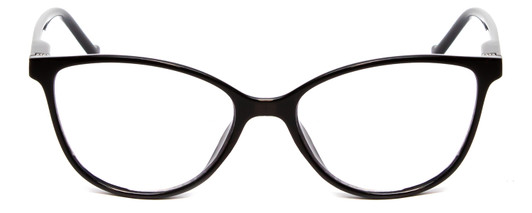 Front View of Calabria MDR8004 Women Cateye Full Rim 49mm Designer Reading Glasses Gloss Black