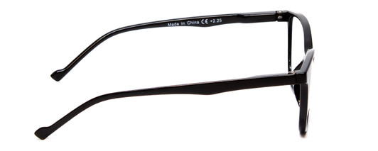 Side View of Calabria MDR8004 Designer Blue Light Blocking Eyeglasses in Gloss Black Ladies Cateye Full Rim Acetate 49 mm