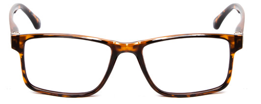 Front View of Calabria L2007 Designer Bi-Focal Prescription Rx Eyeglasses in Tortoise Havana Brown Gold Mens Square Full Rim Acetate 54 mm