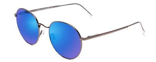 Suncloud Bridge City Polarized Sunglasses Metal Aviator/Pilot in Gunmetal Silver & Blue Mirror