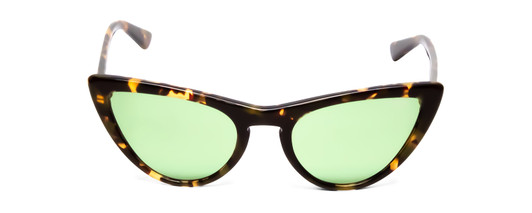 Front View of Vogue VO5211 Women's Cateye Sunglasses in Tortoise Havana Brown Gold/Green 54 mm