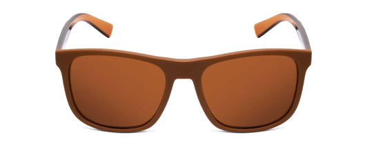 Front View of Armani Exchange AX4049S Unisex Retro Sunglass Matte Champagne Crystal/Brown 57mm