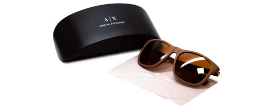 Top View of Armani Exchange AX4049S Unisex Retro Sunglass Matte Champagne Crystal/Brown 57mm