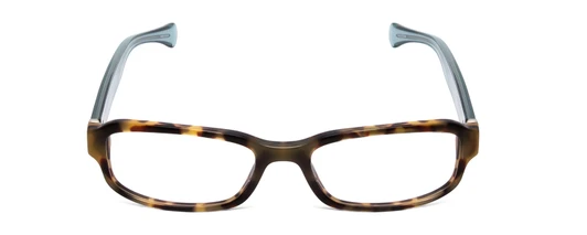 Front View of Coach HC6083 Designer Single Vision Prescription Rx Eyeglasses in Tortoise Havana Brown Gold Crystal Teal Blue Ladies Rectangle Full Rim Acetate 52 mm