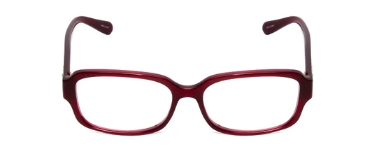 Front View of Coach HC6105 Designer Single Vision Prescription Rx Eyeglasses in Aubergine Red Crystal Ladies Rectangle Full Rim Acetate 53 mm
