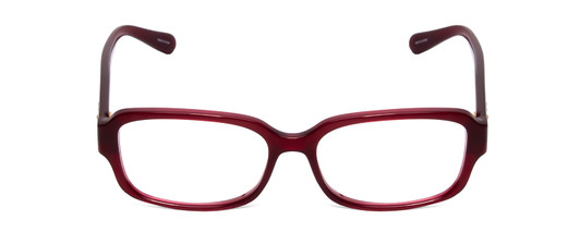Front View of Coach HC6105 Designer Bi-Focal Prescription Rx Eyeglasses in Aubergine Red Crystal Ladies Rectangle Full Rim Acetate 53 mm