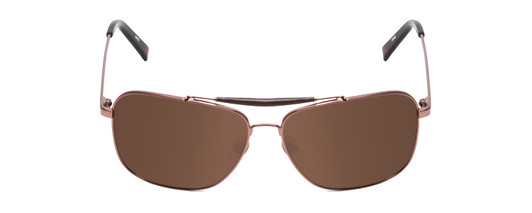 Front View of Michael Kors Bradley Unisex Aviator Full Rim Polarize Sunglass Copper/Brown 58mm